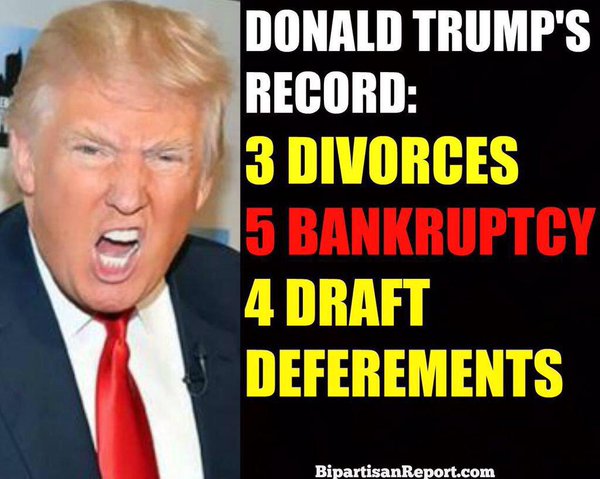 TRUMP --- 5 BANKRUPTCIES --- 6-17-16