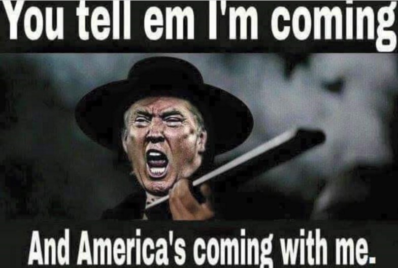 TRUMP --- SNARLING --- YOU TELL EM I'M COMING & AMERICA IS COMING WITH ME --- 6-18-16